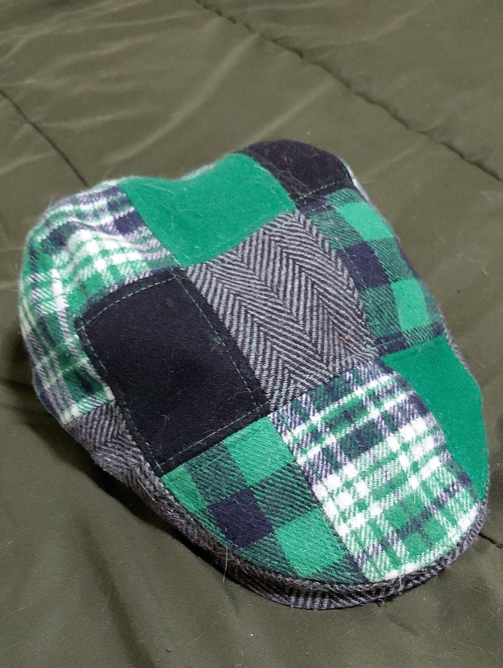 Boston Scally. Patchwork Green Plaid Flat Cap - Men SLÁINTE Edition.